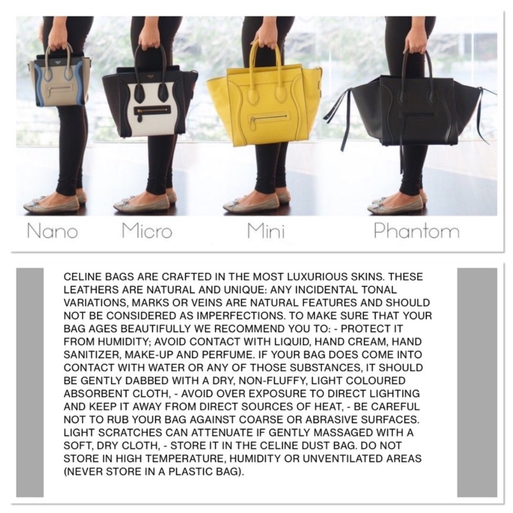 Celine Mini Luggage Shopper Tote in Mustard/Black/Grey color block - Picture 11 of 11